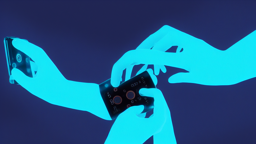 Main tenant un téléphone avec un interrupteur de consentement lumineux
