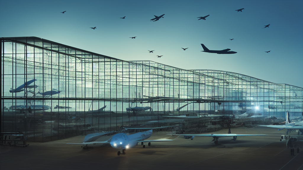Passagers derrière une cage dans un terminal, avion libre dans le ciel