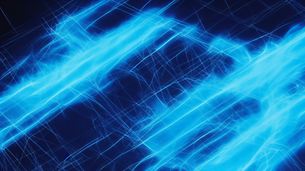 Phoenix de lumiere bleue s elevevant d un paysage industriel a l aube