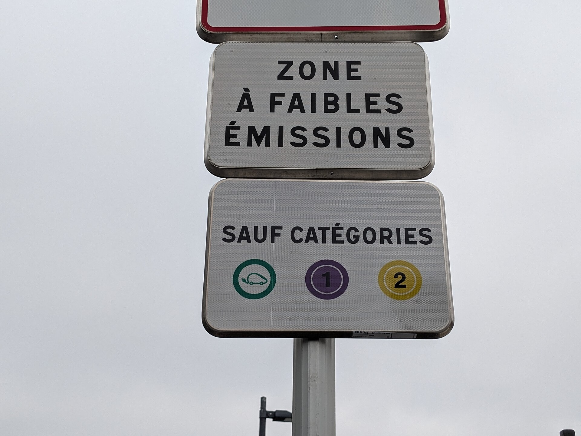 Panneau d’entrée de zone à faibles émissions (ZFE)