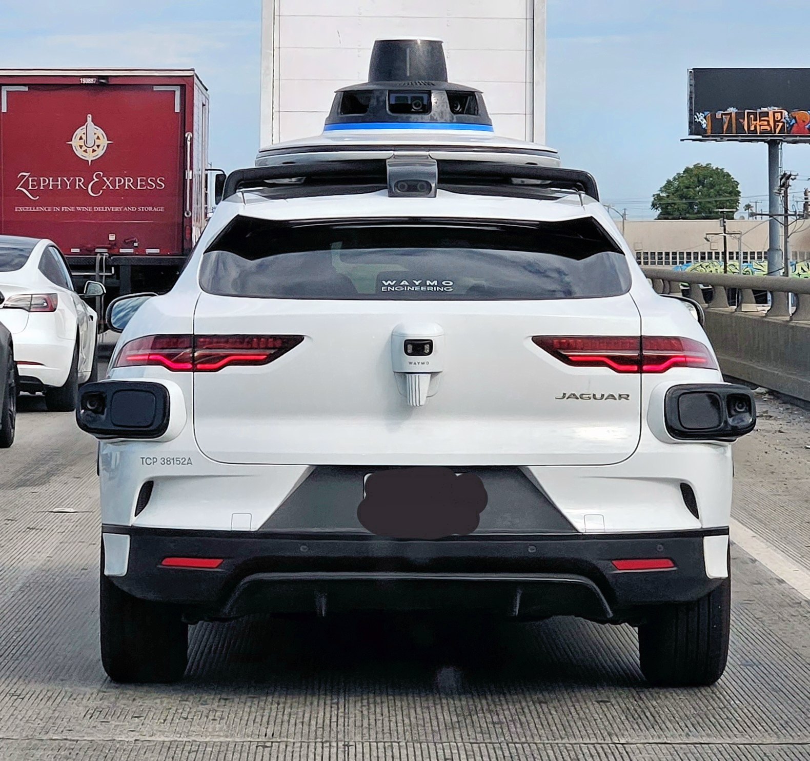 Robotaxi Waymo aux Etats-Unis, vue arriere